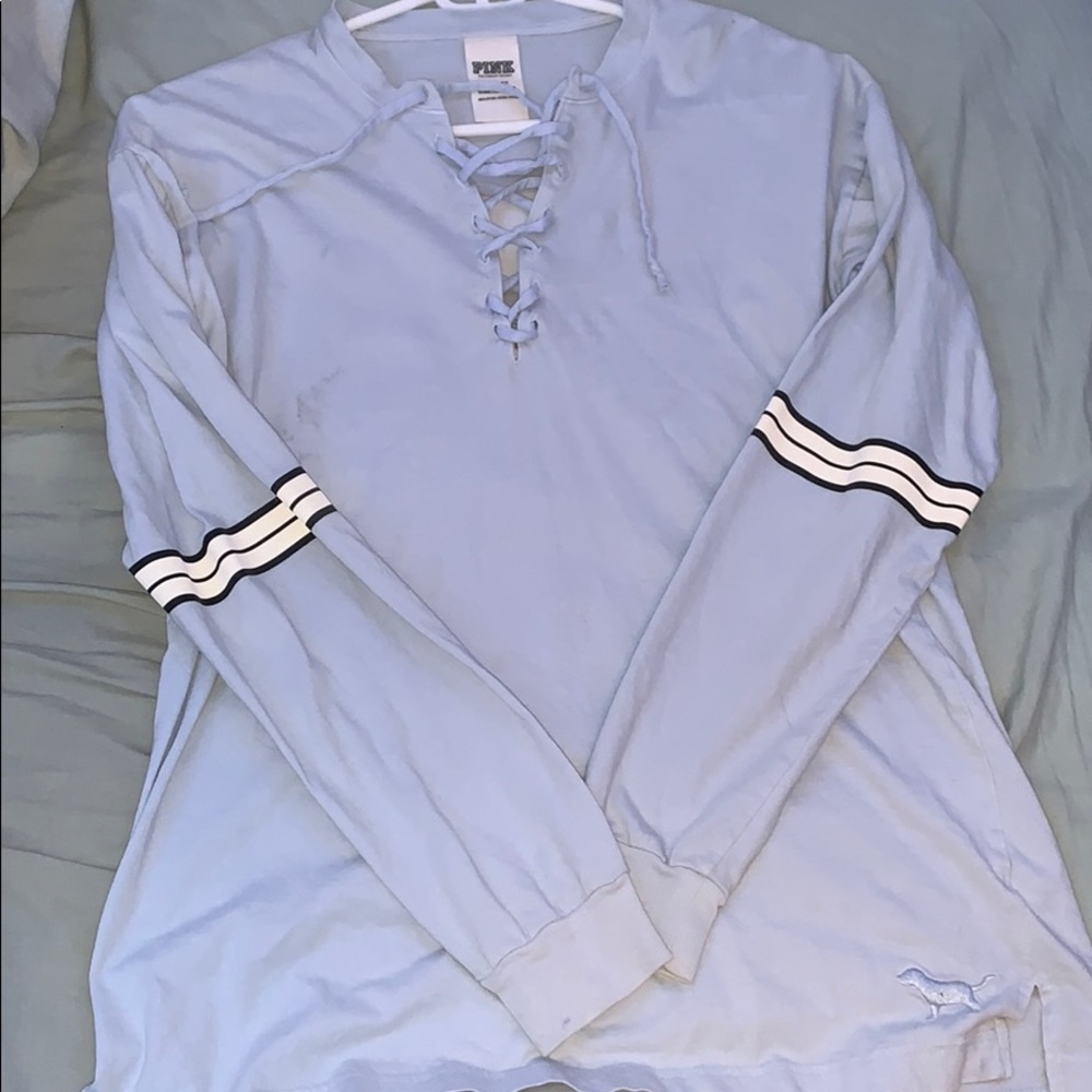 Long sleeve pink brand shirt